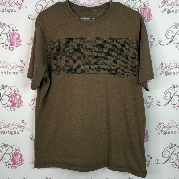 Avalanche tshirt camo graphic detail front tee Brown Camo Short Sleeve Tee - Picture 1 of 7